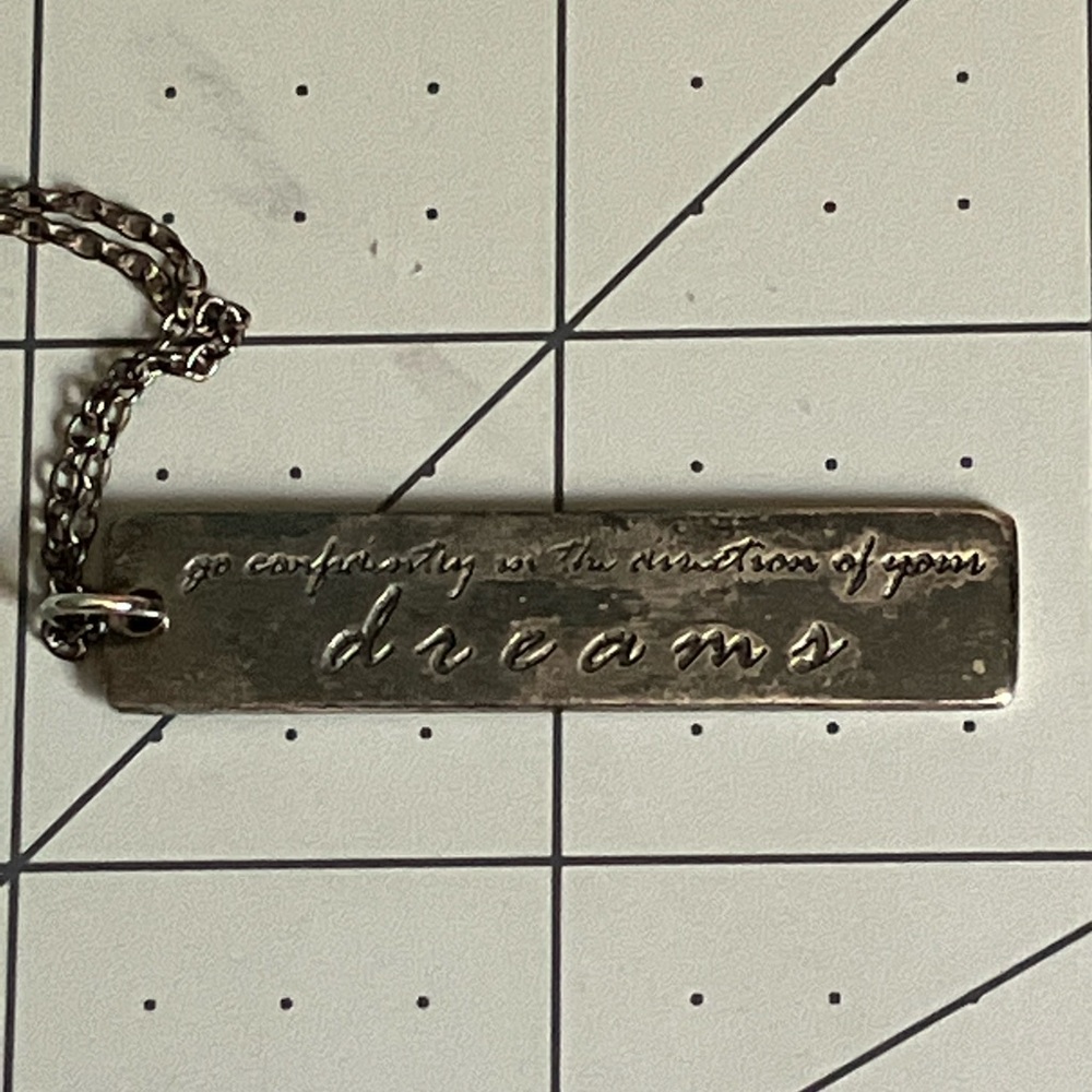 Sterling Silver Henry David Thoreau Quote Necklace